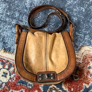 Brown leather fossil purse